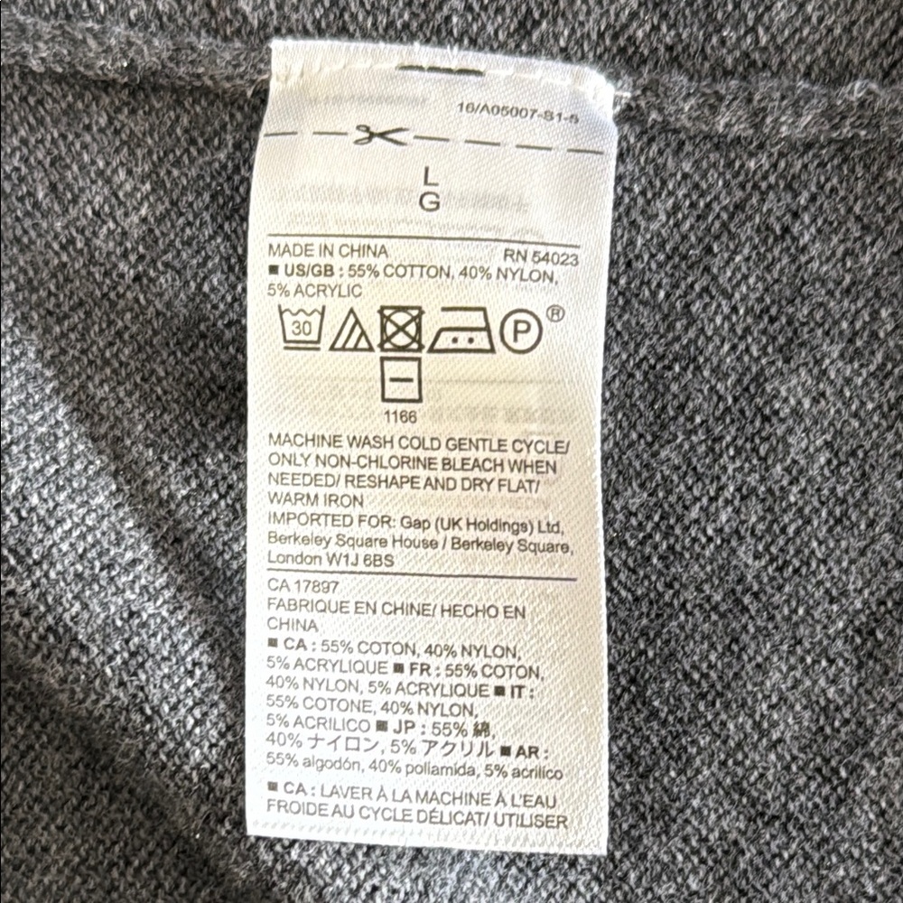 GAP Gray Cardigan Sweater Lightweight Knit - Picture 5 of 5